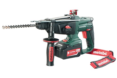 Metabo 600210500 MARTILLOS DE BATERÍA sds plus 18v 4.0 ah, 0 W, 18 V, Negro