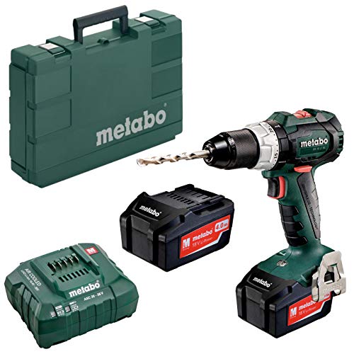 Metabo 602325500 602325500-Taladro Atornillador sin escobillas a bateria 18V / 2X 4,0 Ah Li-Ion BS 18 LT BL con maletín, 1 V, Negro, Size