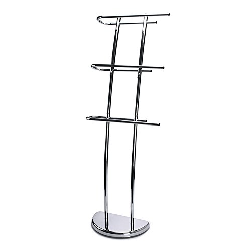 MSV 140384 - Toallero de pie (Metal, 30 x 18,5 x 104 cm), Color Cromo