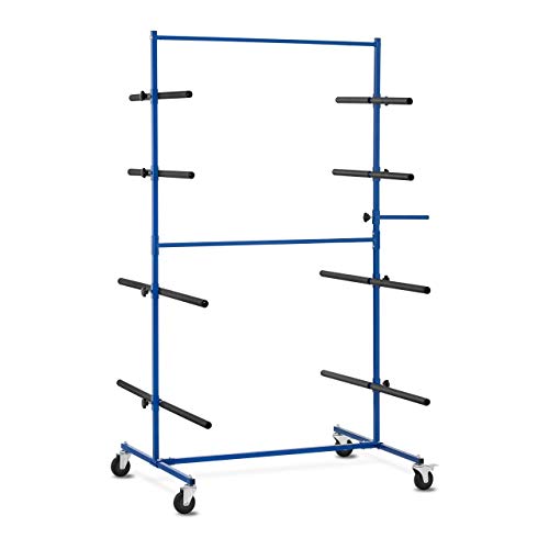 MSW Estante De Parachoques Soporte para Taller Chapa MSW-BPS1 (Ruedas de Polipropileno, Estructura de Acero, 8 Barras de fijación, Carga Total máx.: 160 kg)