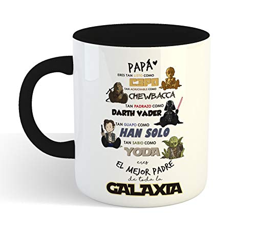 Muy Chulo Taza Cerámica para papá miniheroes Star Wars (Negra)