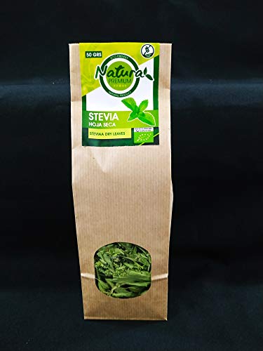 Natura Premium Estevia Hoja Envase Kraft Bio, 50g, Pack de 1