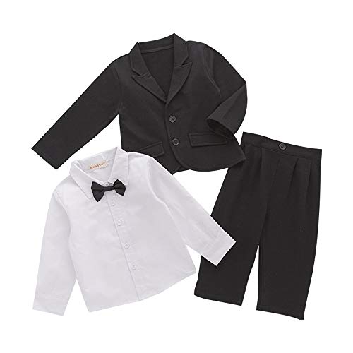 Nyan Cat - 3 Piezas Niños Traje de Ceremonia Boda de Algodón de Pecho Gentihombre Conjunto Formal Bautizo Elegante para Niños Cómodo - Negro - 6-7 Años