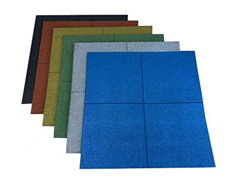 Pack de Losetas de caucho para parques infantiles y gimnasios, suelos para parques infantiles medida de 100 x 100 x 2 cm (9 unidades (9m2), Gris)