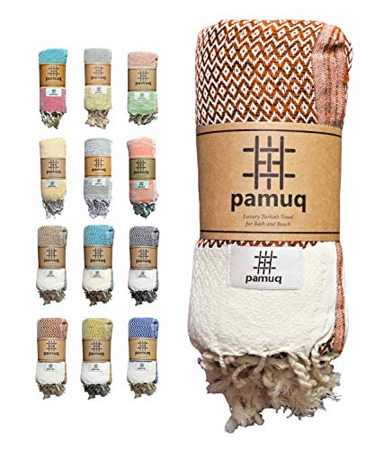 pamuq® Toalla de playa XXL, toalla de sauna, toalla de baño, toalla de hamam, grande, de algodón Oeko-TEX®, toalla de ducha, pestemal, fouta, pareo, yoga, manta de deporte, sarong para hombre y mujer