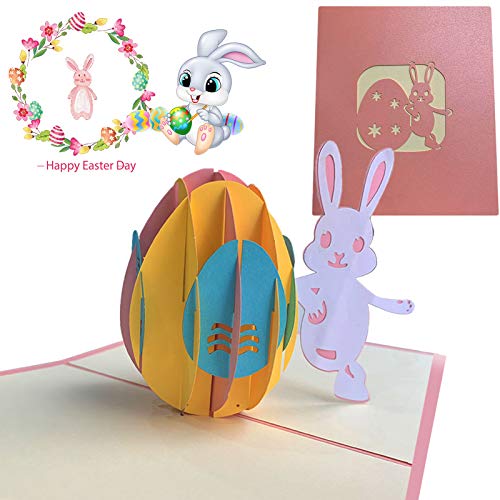 Pascua Tarjeta De Felicitación Tarjeta de Felicitación Pop Up 3D con hermoso papel cortado, regalo para Pascua de Resurrección, sobres incluidos