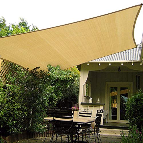 Patio Shack Toldo Vela de Sombra Rectangular 3 x 4 m, HDPE Transpirable y Protección Rayos UV para Exterior, Jardín, Terrazas Arena