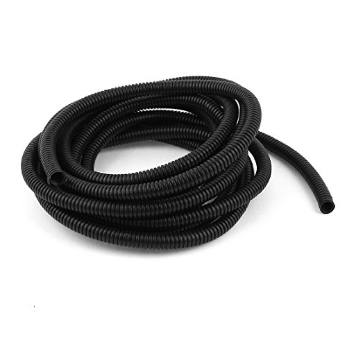 Plástico Negro 13mmx10mm Corrugado Alambre Manguera Enrevesados Tubo 5M 4,9 m