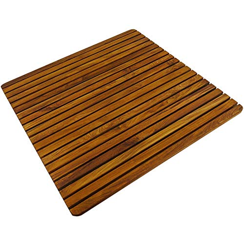 PrimeMatik - Tarima para Ducha y baño Cuadrada 71 x 71 cm de Madera de Teca certificada