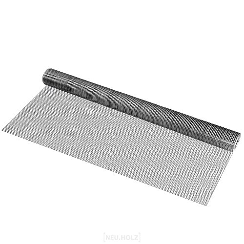[pro.tec] Rollo de malla de alambre (cuadrados)(1m x 5m)(galvanizado) valla de tela metálica cerca