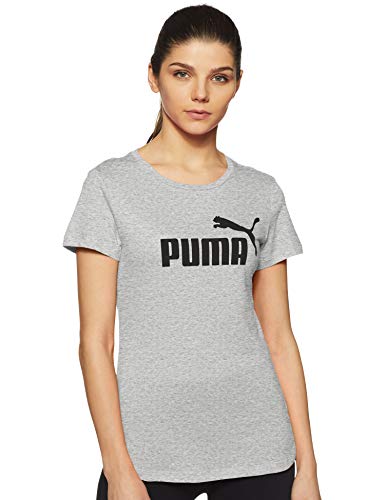 PUMA ESS Logo tee T-Shirt, Mujer, Light Gray Heather, S