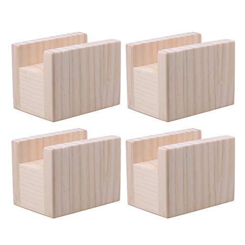 RDEXP 10x7x8.5cm Ancho de Ranura 4cm Mesa de Madera Escritorio Cama elevadora Elevación Muebles Piernas Elevadoras Pies hasta 5 cm Elevador Paquete de 4