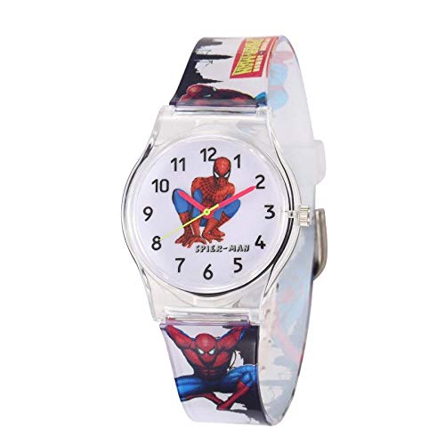 Reloj Niño ZWRY Relojes para niños de Dibujos Animados de Spidermans Batmans 30 M Impermeable gelatina patrón Lindo Correa niños Reloj de Pulsera niños bebés Regalo Spiderman