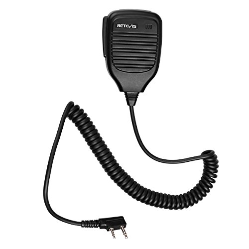 Retevis Walkie Talkie Micrófono Altavoz 2 Pines Speaker Micrófono Compatible con Walkie Talkie Baofeng UV-5R RT24 RT22 RT5R RT27 eSynic UV-5R Mengshen BF-888S Kenwood (1 Pacs)