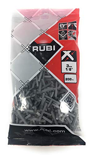 RUBI 2923 crucetas para juntas, Gris, 3 mm, Set de 200 Piezas