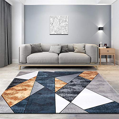 RUGMRZ Alfombra Silla Gaming Gris Salón Alfombra marrón Gris patrón geométrico Alfombra Antideslizante Anti-alérgica Alfombras Niño El 160X210CM Alfombras Dormitorio Pie De Cama 5ft 3''X6ft 10.7''