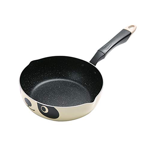 ruiruiNIE 20cm Estilo japonés Lindo Panda Impreso sartén Antiadherente de Aluminio pequeño Wok