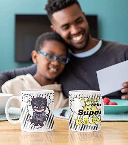 SAQUITOMAGICO Taza Aquí Bebe un Super Papa!!!! (Batman)