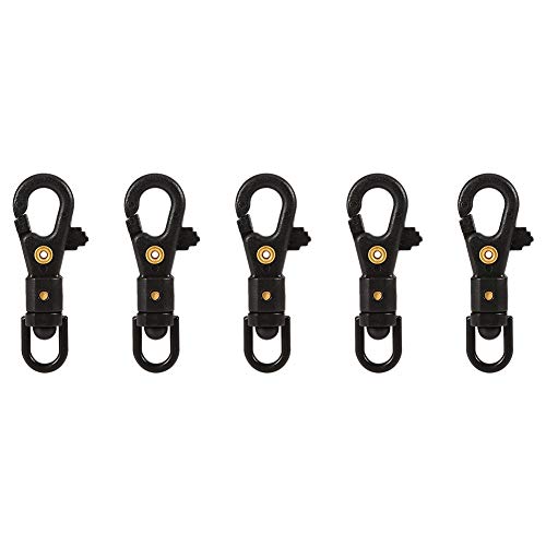 SF Mosquetones, 5pcs Mosquetón Clip Heavy Duty Spring Snap Hooks Giratorio Mini Llavero Gancho de Hebilla Colgante para Acampar Botella Ganchos Paracord Rope Tactical Survival Gear