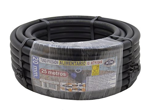 S&M 012211 Tubería Polietileno alimentario, 20 x 10 atm-25 m, Negro, 38.00x38.00x14.00 cm