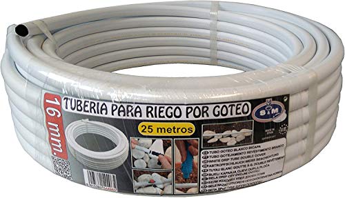 S&M 544965 Tubería Blanca de Goteo bicapa 16 mm x 25 Metros, 41x41x12 cm