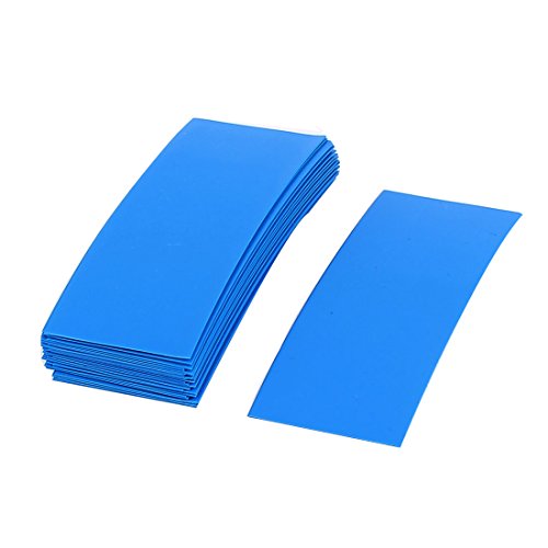 sourcing map PVC Tubo Termoretráctil Azul 30 piezas 72mm x 18.5mm para 1 x 18650 Batería