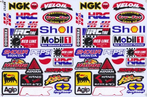 Sponsors Hoja Racing Decal Sticker Tuning Racing Tamaño: 27 x 18 cm para el coche o la moto