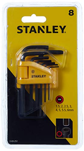 STANLEY 0-69-251 Juego 8 Llaves 1,5-6mm-tipo Libro, 8pcm