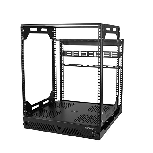 StarTech.com PORACK12U - Armario Rack Deslizante de 4 Postes para servidores, Color Negro