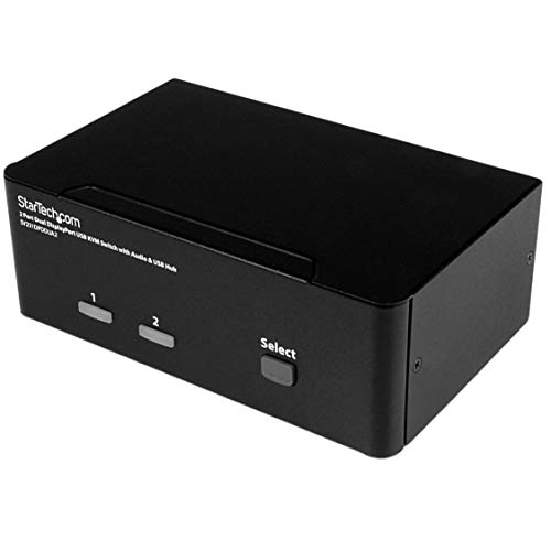 StarTech.com Switch Conmutador KVM de 2 Puertos DisplayPort - 4K 60Hz