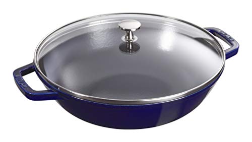 STAUB 30 cm Wok de Hierro Fundido, Azul Oscuro