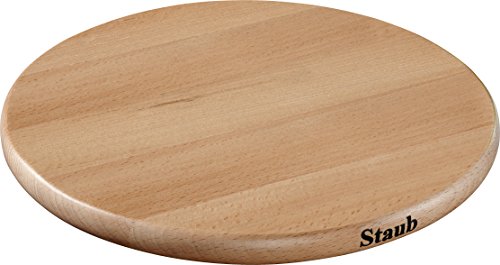 STAUB Accesorios - Base par Plato imantado, Madera, Madera, 23 x 23 x 2 cm