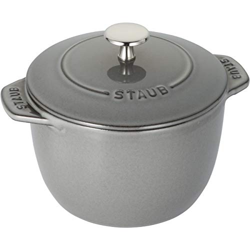 STAUB Cocotte - Arroz redondo (hierro fundido, 16 cm), color gris