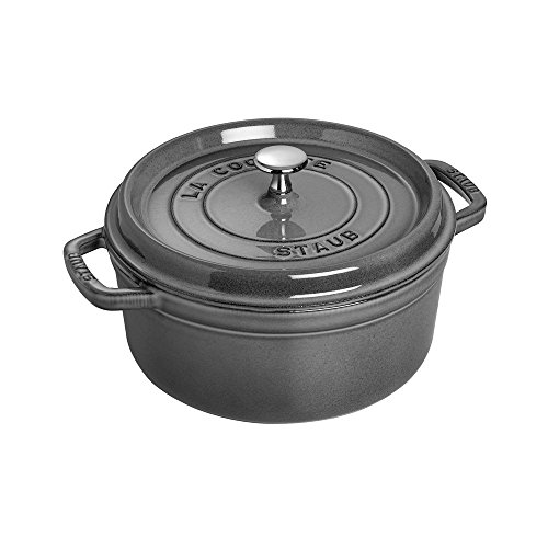 Staub Cocotte Single pan - Cacerola (Single pan, Gris grafito, hierro fundido, 3,8 L, 24 cm, 4,8 kg)