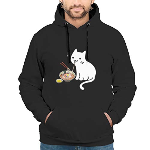 Sudaderas unisex japonesas con capucha para gatos estilo retro – Ramen al aire libre uniforme blanco 3XL