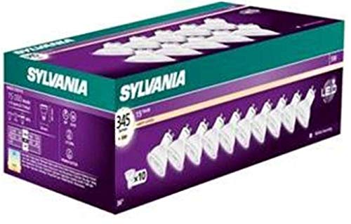 SYLVANIA LED 0027316 - Bombilla (10 unidades, GU10, 345 lm, 840 = 4000 K, 36°, 15.000 h, reflector blanco)