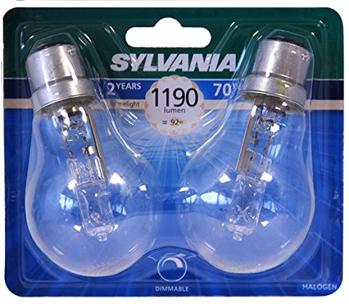 Sylvania syl0023577 Classic Eco Lámpara halógena A55 aluminio 70 W B22 Blanco