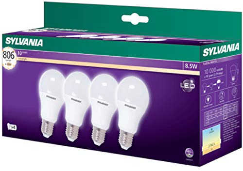 Sylvania SYL0028204 ToLEDo A65 1521lm 827 E27 Pack de 4, Vidrio, 15 W, Homelight