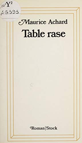 Table rase (Roman / Stock) (French Edition)