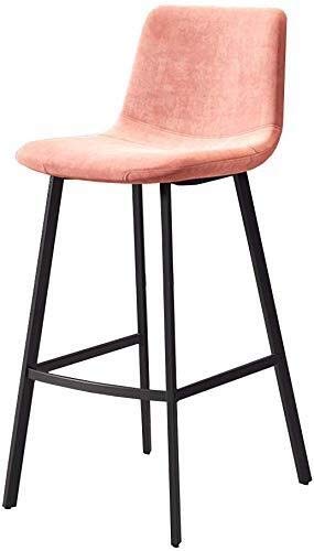 Taburete para piernas Taburetes de bar Taburete alto con la espalda 25.6 '' / 29.5 '' Taburetes de barra de cocina Taburete de terciopelo rosado Taburete tapizado Moderno Bar Sillas Sillas para cenas