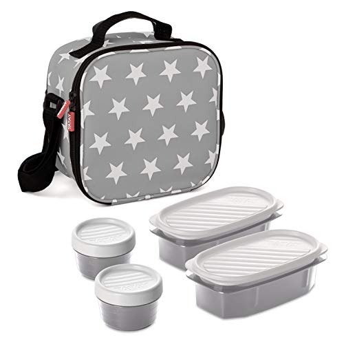 TATAY Urban Food Casual - Bolsa térmica porta alimentos con 4 tapers herméticos incluidos, 3 litros de capacidad, Gris, 22.5 x 10 x 22 cm