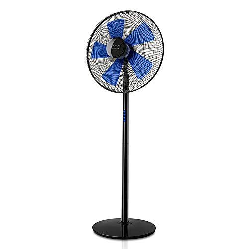 Taurus Boreal Elegance 16C Ventilador de columna oscilante, altura de 132 cm, 3 aspas/40 cm de diámetro, 40 W, negro y azul