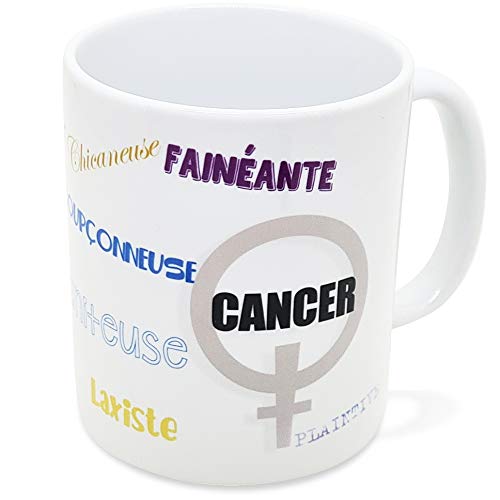 Taza humorística de cáncer para mujer, diseño de signo del zodiaco Drl. Idea de regalo original para amigos, pareja, enamorados, colegios, hermanas, cumpleaños, Navidad, etc.