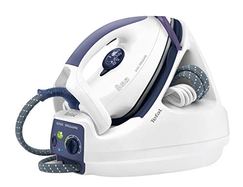 Tefal Easy Pressing GV5245E0 Centro de planchado, 4.5 bares, 1.7 L, acero inoxidable, color lila y blanco