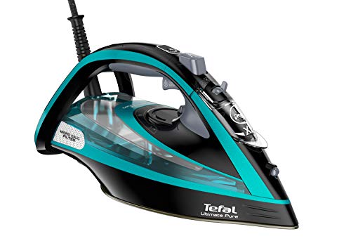 Tefal Ultimate Pure FV9844 - Plancha (Plancha vapor-seco, Durilium Autoclean soleplate, 2,5 m, 250 g/min, Negro, Azul, 60 g/min)