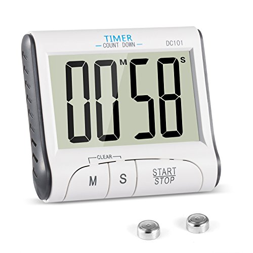 Temporizador de Cocina, YXwin Digital Temporizador Timer Cocina Magnético 24 Horas Reloj Despertador con Pantalla LCD de Gran Tamaño Retráctil Soporte