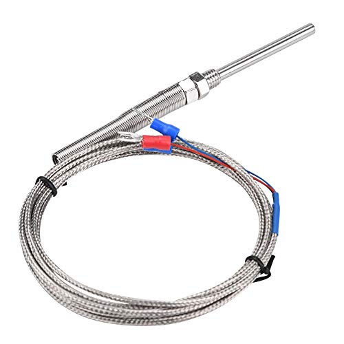 Termopar de resistencia de platino PT100 de rosca M8 Sonda de alta precisión de 50 mm Sensor pasivo Cable del sensor de temperatura 0-400 ℃ para medición de temperatura(2M)