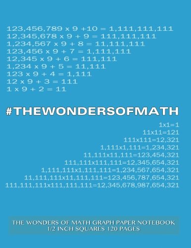 The Wonders of Math Graph Paper Notebook 1/2 inch squares 120 pages: Notebook perfect for school Math with light blue cover, spacious 8.5"x11", graph ... sums, composition notebook or even journal