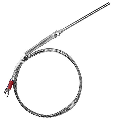 Tipo K Termopar, M8 Rosca Tipo K Termopar 50 mm Sonda Sensor de temperatura Cable 0-400 ℃(1M)