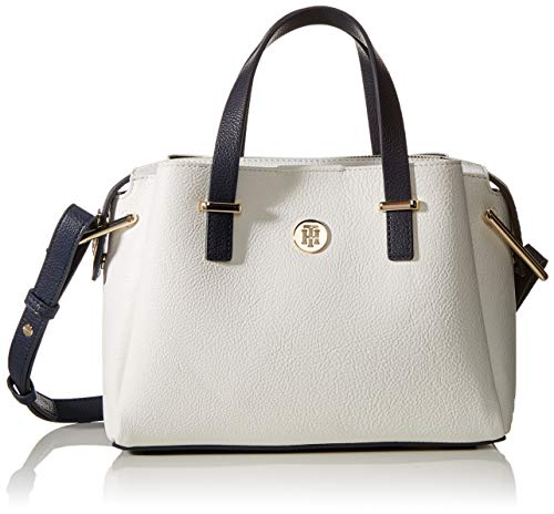 Tommy Hilfiger - Th Core Med Satchel, Bolso bandolera Mujer, Blanco (Bright White), 1x1x1 cm (W x H L)